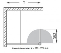 ROLTECHNIK sprchová boční stěna TCW1 800 výplň transparent, rám brillant   745-8000000-00-02